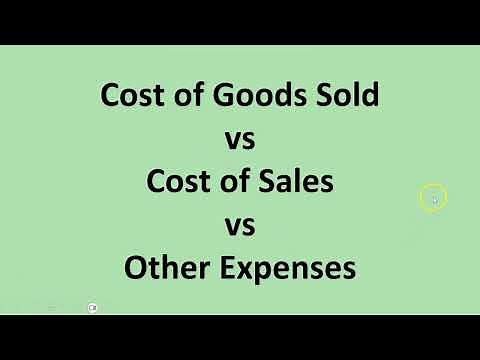 Cost of Goods Sold vs Cost of Sales vs Other Expenses