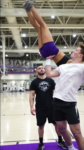 Slow motion can make a hard stunt look effortless #cheerleading #strong #slowmotion #workforit