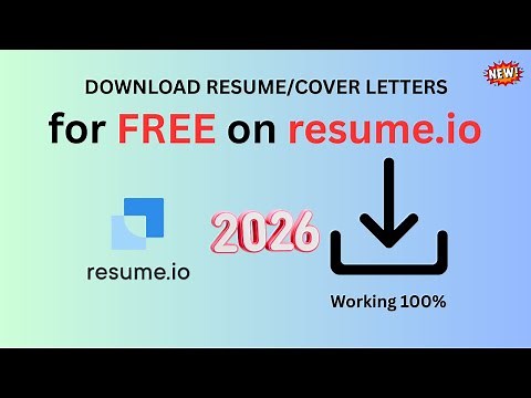 🔥 How to Download a Resume from Resume.io for FREE 2026 | Easy Method (No Payment Needed!) 🔥