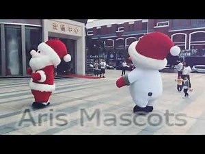 Inflated Snowman Costume Adult Full Body Santa Clause Inflatable Mascot Entertain for Chrismas