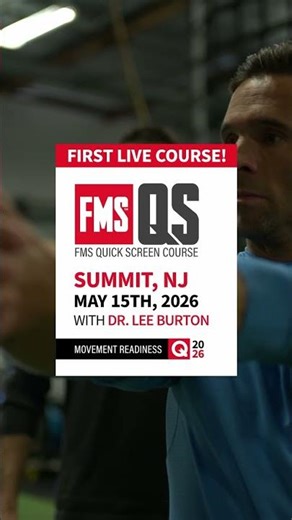 FMS Quick Screen Course in Summit, New Jersey, on May 15th!