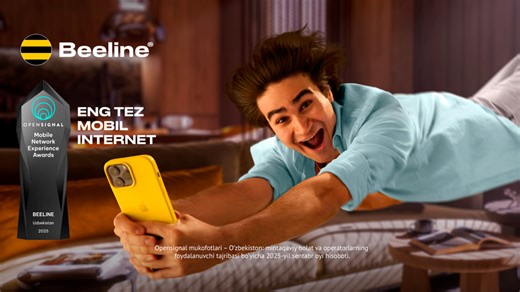 🏆 2025-yilning birinchi yarmida millionlab real o‘lchovlarga asoslangan Opensignal ma’lumotlariga ko‘ra, Beeline Uzbekistan “O‘zbekistondagi eng tezkor mobil internet va eng barqaror tarmoq” mukofotini qo‘lga kiritdi! Batafsil: Opensignal, Uzbekistan: Regional position & Operator experience - September 2025 https://www.opensignal.com/2025/09/01/uzbekistan-regional-position-operator-experience-september-2025/dt #Opensignal | Beeline Uzbekistan