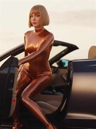 Sora in Stunning Copper Metallic Bodysuit