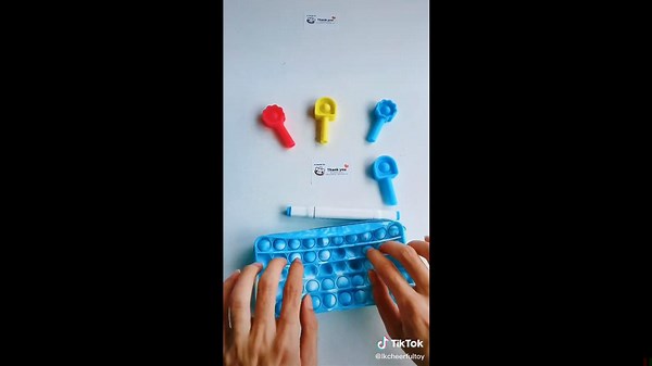 Satisfying Playing White Blue Pop It