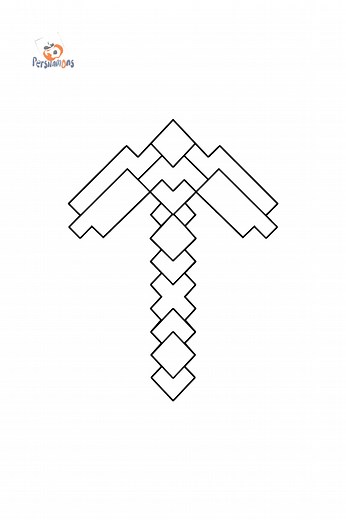Minecraft Pickaxe coloring page ♥ Online and Print for Free!