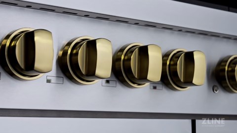 ZLINE Kitchen and Bath 36 in. 5.2 cu. ft. Induction Range with 5 Element Cooktop in Stainless Steel with White Matte and Champagne Accents SINRZ-WM-36-CB