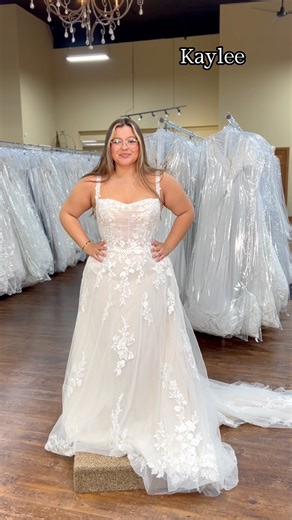 3 of our consultants pick out their favorite dresses in our store! Which is your favorite? #weddingdress #weddingdressshopping #weddinginspo #offtherackbridal #bridal | Bridal Gallery Sioux Falls