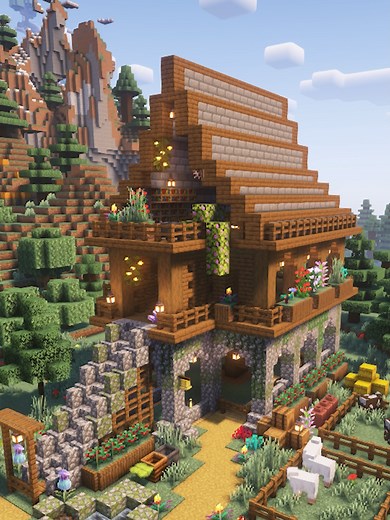初心者でも作れる簡単な素材で大きな家を建築してほしい!?#マイクラ建築 #マイクラ #minecraft