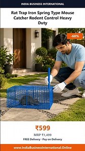 Rat Trap Iron Spring Type Mouse Catcher Rodent Control Heavy Duty - Video