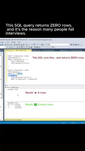 Your SQL query can be 100% valid and still return the wrong result. Let me show you the NOT IN trap