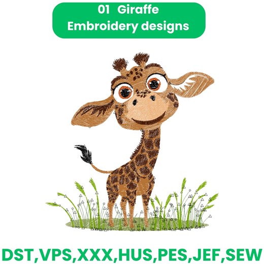 Giraffe Embroidery Design, Flower Giraffe Embroidery, Cute Giraffe Embroidery,baby Giraffe Embroidery, Safari Embroidery, Machine Embroidery - Etsy