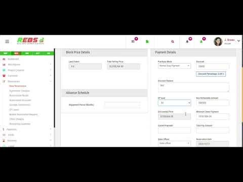 New Reservation Creation in REBS ERP System