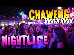 Koh Samui Nightlife: Chaweng Beach Road Nightlife Walking Tour -Thailand vlog 4K #kohsamui #thailand