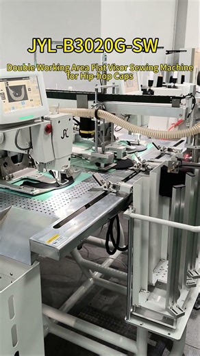#JYL Full Automatic Sewing Machine With Double Stations for Hip-Hop Caps Brim Stitching #automation