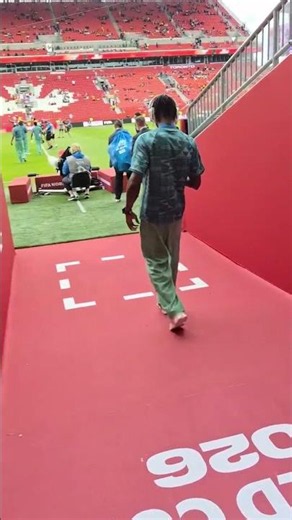 Benjamin Asare steps out of the tunnel to check the pitch before the Panama game