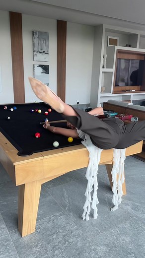 my dad was like what are u guys doing i thought we were playing pool