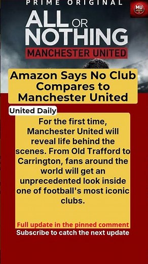 Manchester United Reveal Why Amazon's All or Nothing Documentary Is So Special