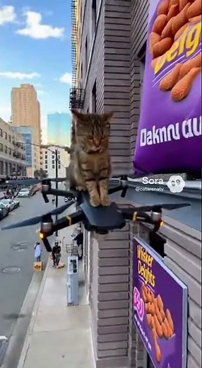 Cat Riding a Quadcopter!