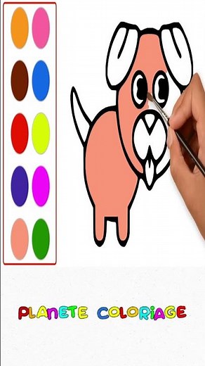 Comment colorier un chien étape par étape | vidéo éducative et Planète coloriage
