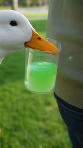 😂 Duck Slime Splash Prank! #funny #duck #funnyduck #shortsfeed