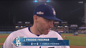 "I felt good enough. If I can't play the game the right way, I shouldn't be out there and I needed to go in that situation if they are going to try to give me 90 feet. I think I got lucky." Freddie Freeman talks with Ken Rosenthal about his sprained ankle and why he chose to steal second base. | MLB on FOX