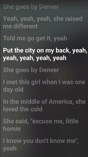 Lyrics for She goes by by Denver 🪐🌟