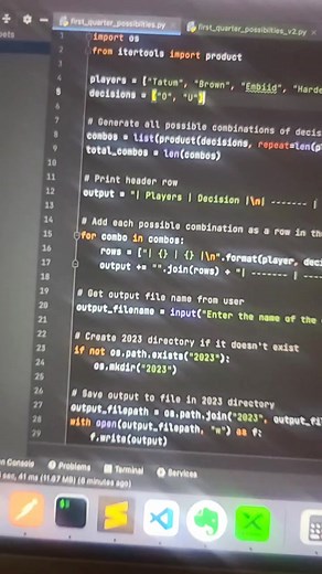 Python SPORTS BETTING helper 💣🐍 YOU CAN'T LOSE #TalkingTechWithD #TechTalkWithD #python #sportsbetting #picks #nbapicks #technology #coding #sportpicks #gambling #betting #celtics #76ers #fanduel #draftkings #fyp #foryouropage