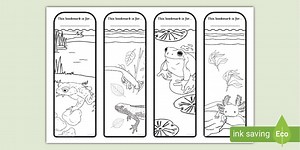 Amphibian-Themed Bookmarks to Colour
