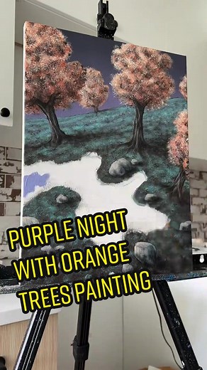 Mystical landscape acrylic painting #acrylicpainting #canvaspainting #acrylicpaintingtutorial #paintingart #acrylicartist