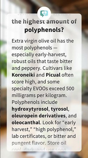 Which olive oil has the highest amount of polyphenols?