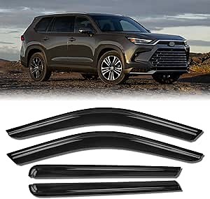 Rain Guards for Car Windows, Tape-On Window Visors Rain Guards Fit for 2022-2024 Toyota Tundra Crew Max, Window Deflectors, Vent Visors for Toyota Car Accessories, 4 Pieces