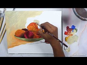 Still Life Painting Fruit Bowl - Realistic Acrylic Fruits Painting step by step | Artist - Supriyo