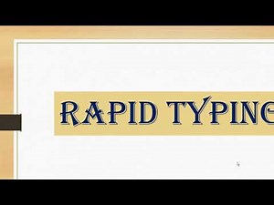 INTRODUCTION TO RAPID TYPING PART -1