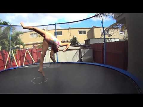Girl Gymnastics Trampoline slow motion 4