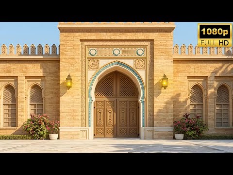 Royal Corridor Door Opening | Ramadan Background Motion | Free HD 1080p Video | Islamic Architecture