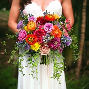 B295 Wedding Flower Bridal Bouquet Faux Silk Burgundy Fuchsia Hot Pink Peach Orange Yellow Purple Lavender Cascade Floral Summer Spring - Etsy