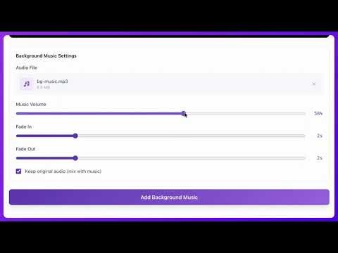 How to Add Background Music to Any Video for Free Online with Vidocu