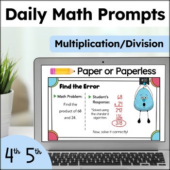 4th Grade Math Warm Up Single & Two Step Multiplication & Division Word Problems