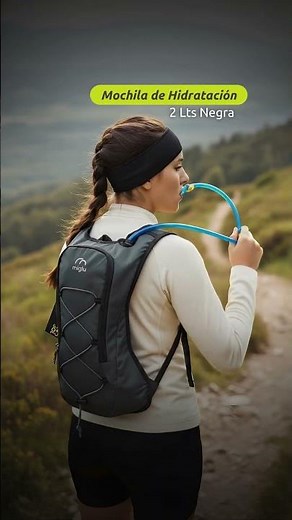 MOCHILA DE HIDRATACIÓN 2 LITROS NEGRA (R4017) ✨🎒 ¡Rendimiento y frescura en cada kilómetro!