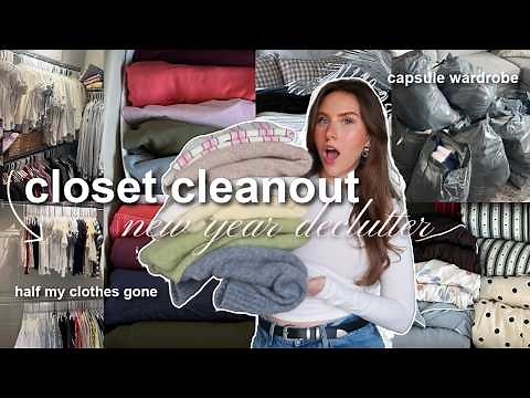 extreme CLOSET CLEANOUT 🧺 new year declutter & organizing *satisfying*