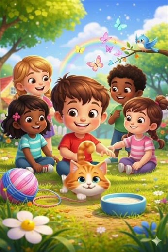 My Lovely Little Cat | Kids Poem | Cute Cartoon Video✨🌈 #bedtimebear #littleone #tinytears