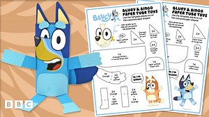 Make your own Bluey and Bingo cardboard dolls