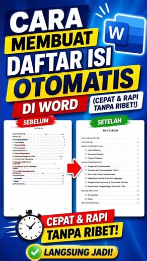 Cara Membuat Daftar Isi Otomatis di Word (Cepat & Rapi Tanpa Ribet!) #shorts