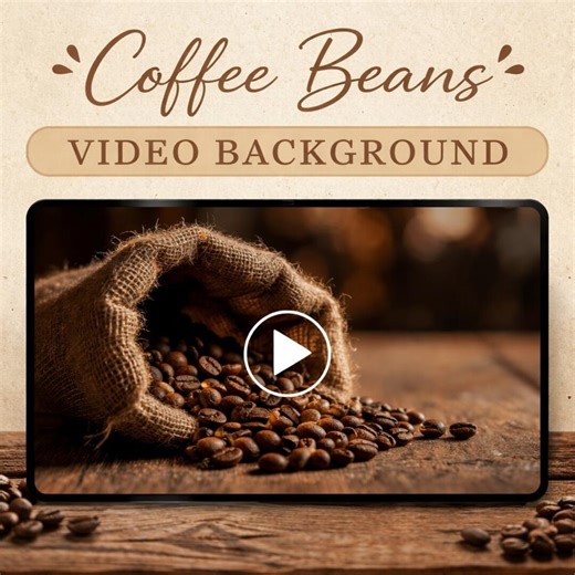 Coffee Background Loop Video | Rustic Beans Animation, Cozy Cafe Ambience, Lofi Screen | Animated Display Backdrop - Etsy