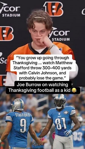 Joe Burrow on Thanksgiving football 🤣