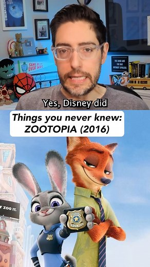 Things you never knew about ZOOTOPIA (2016) Sources: St. Petersburg Times; Animation Magazine; Variety; BuzzFeed News; Cinemablend; Deadline; Stitchkingdom; Academy Conversations/YT; Julius, Jessica (2016). The Art of Zootopia; Variety; EW; Disney 23; iO9; USA Today; THR; Engadget; Inside the Magic; Geeks of Doom; LA Times; Coming Soon; Box Office Mojo; RottenTomatoes; CinemaScore; The Numbers; Law360; Scribd; Toy Insider; Ad Week; Polygon. | Pop Culture Brain