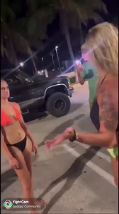 Bikini Trouble as girls fight at the beach parking lot 👙