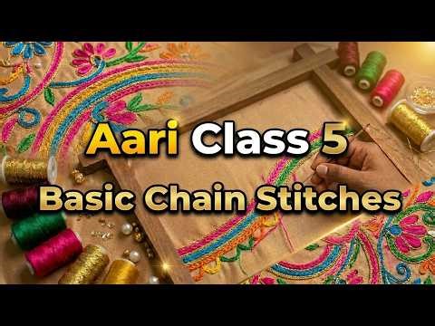 Aari Tutorial Class 5 | 4mm Bead Stitch, Chamki Stitch & Rope Stitch (Beginner Tutorial)