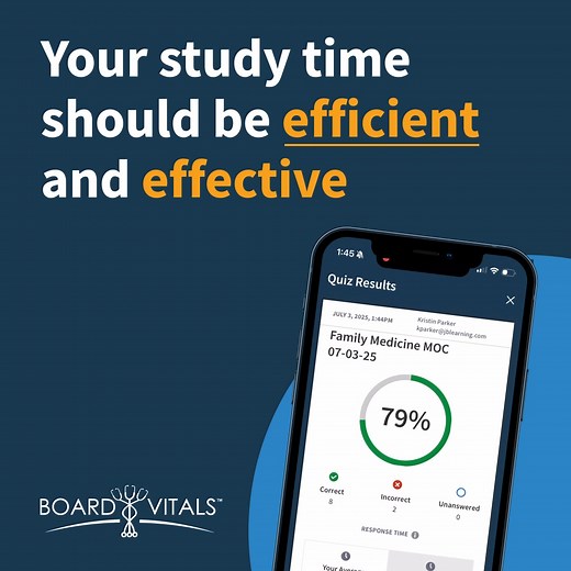 Balancing patient care with recert prep? We get it. BoardVitals is built for busy physicians — with smart tools that make every minute count: ✅ Realistic Qbanks that mirror your board exam ✅ Adaptive testing that aligns with your aptitude and adjusts in real time ✅ AI-driven risk scoring to pinpoint weak areas and guide your focus ✅ CME credit earned while you prep. Efficient. Effective. Exactly what your study time should be. https://hubs.ly/Q03w3PM-0 | BoardVitals