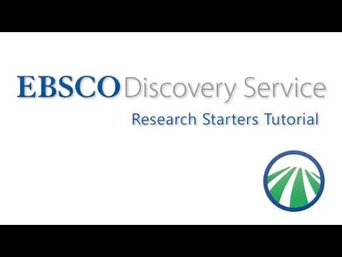 EBSCO Discovery Service Research Starters - Tutorial